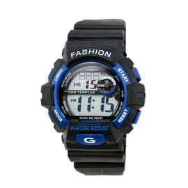 Orologio nero adulto all'aperto di Digital della cinghia 24 sistemi di ora, resistente di acqua