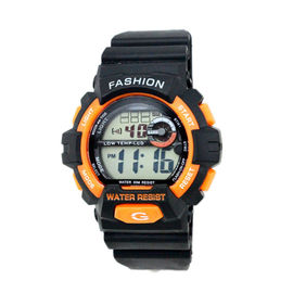 Orologio nero adulto all'aperto di Digital della cinghia 24 sistemi di ora, resistente di acqua