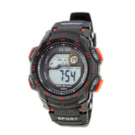 Gli orologi di Digital multifunzionali degli uomini impermeabili dicono il giorno e la data, PVC nero/Nord