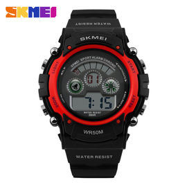 Caso rosso 44MM di EL della parte posteriore dell'orologio sportivo multifunzionale variopinto della luce per unisex
