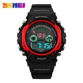 Caso rosso 44MM di EL della parte posteriore dell'orologio sportivo multifunzionale variopinto della luce per unisex